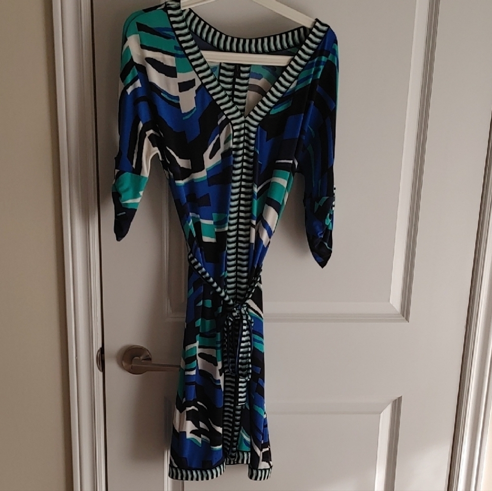 Stylish Blue and Green Women's Dress